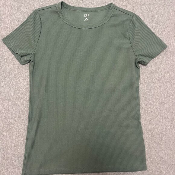 GAP Ribbed T-Shirt Green Size Medium - Picture 1 of 3
